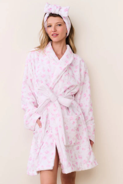LoveShackFancy Indie Cotton Bath Robe – White Floral