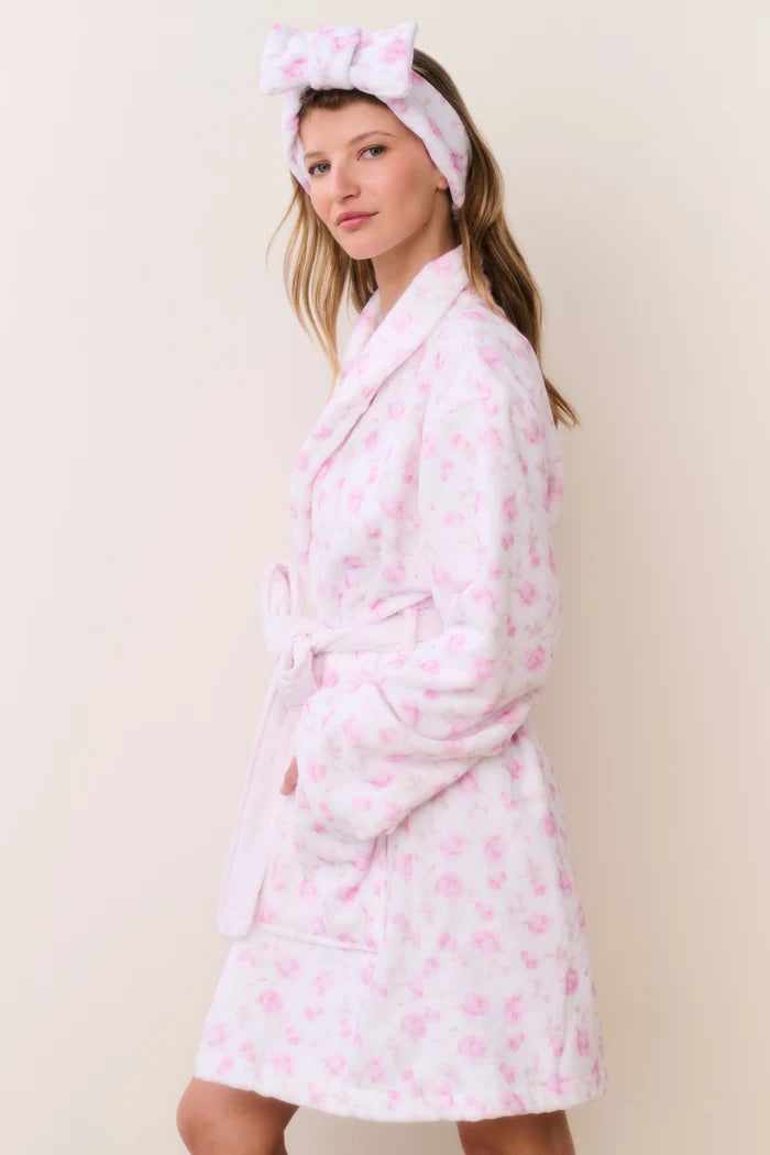 LoveShackFancy Indie Cotton Bath Robe – White Floral