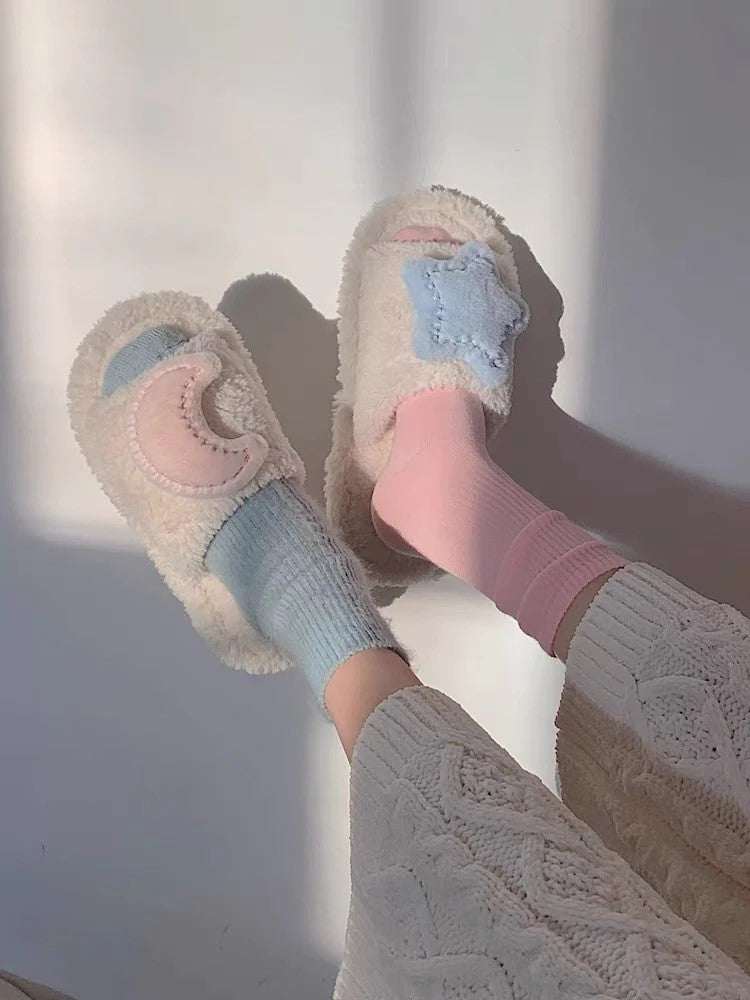 Star and Moon Kawaii Bedroom Slippers