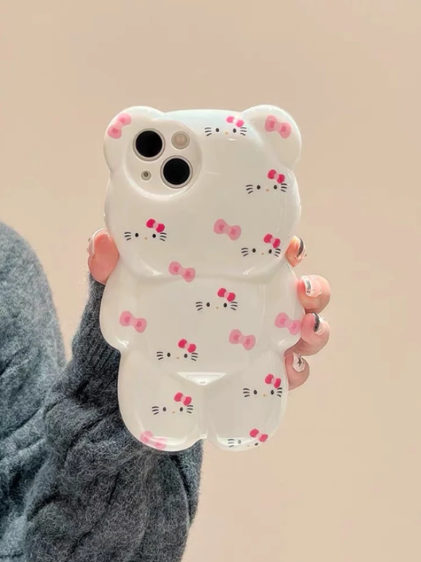 3D Bear Kitty iPhone Case