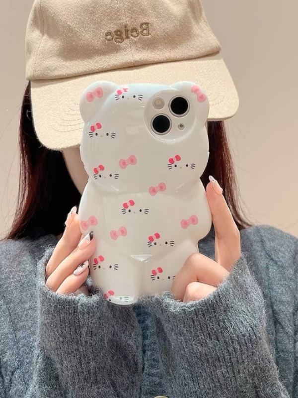 3D Bear Kitty iPhone Case