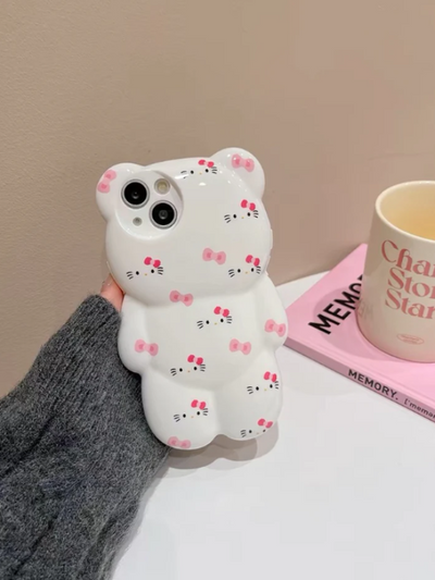 3D Bear Kitty iPhone Case