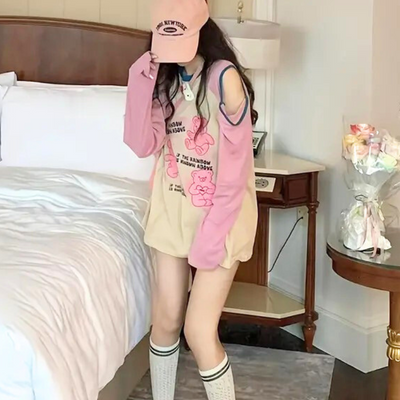 Oversized Sweater Bear Print