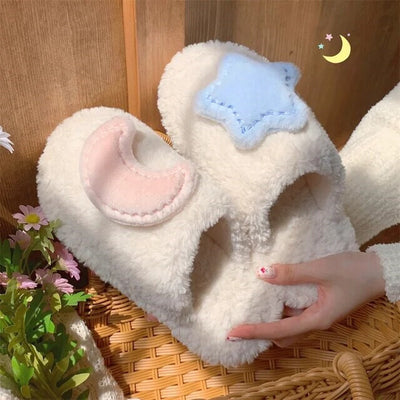 Star and Moon Kawaii Bedroom Slippers