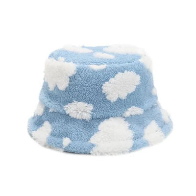 Blue Plush Bucket Hat