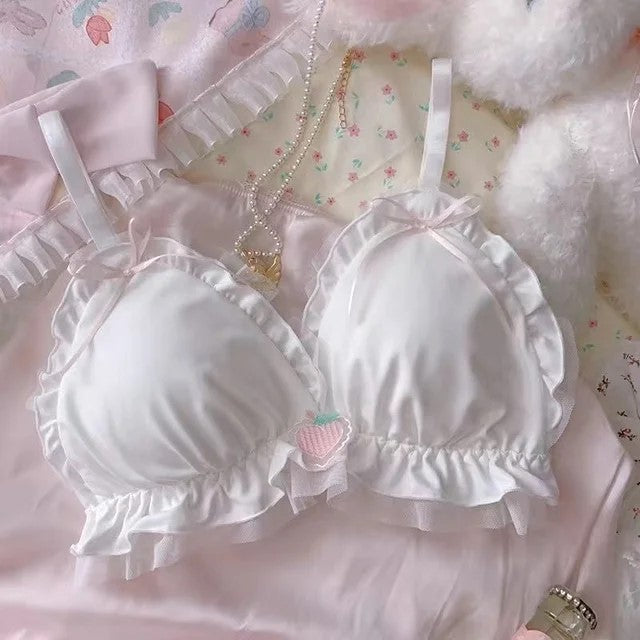 White Underwear Suit with adjustable straps on the top, offering a comfortable and customizable fit for a fresh, charming look.