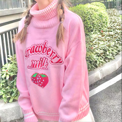 Cute Strawberry Fleece Sweater