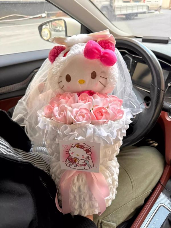 H-Kitty Pink Rose Bridal Bouquet – Perfect Wedding or Gift