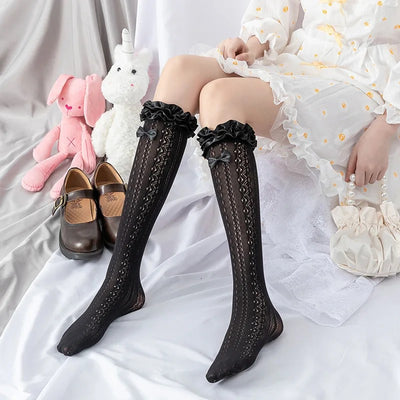 Lolita Lace Socks Bow Ruffle