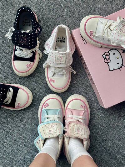 Foldable Hightop Canvas Lace-Up Women's Shoes
