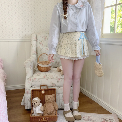 Kawaii Floral Pleated Mini Skirt – Coquette Pink Aesthetic Vibes