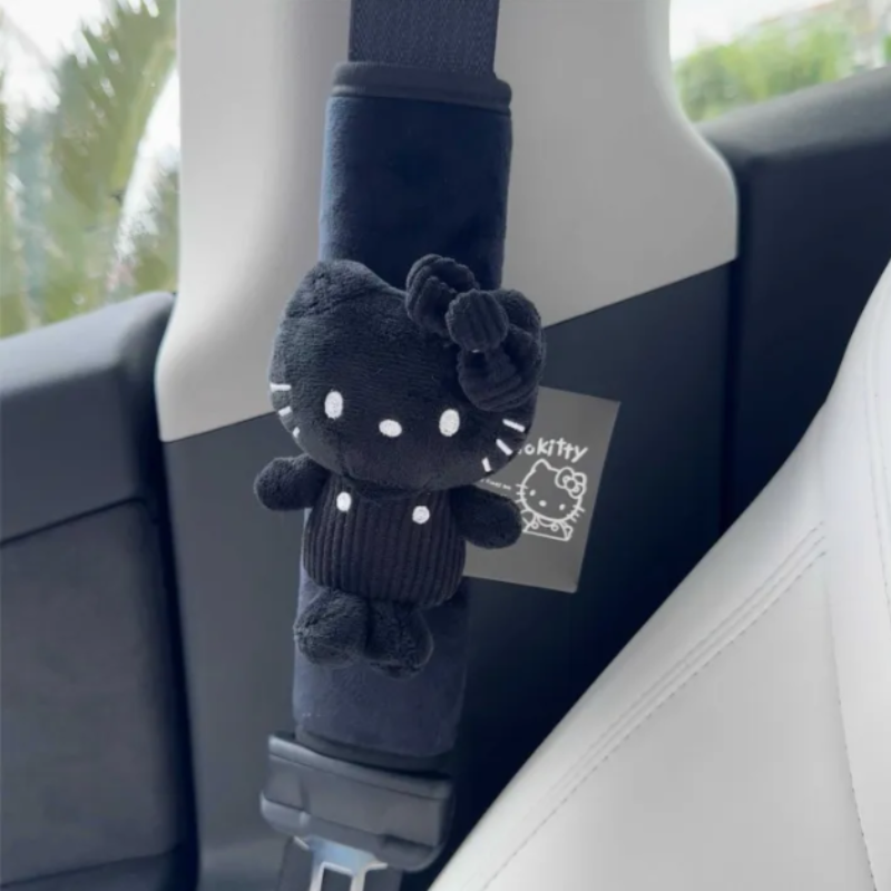 Kawaii Kitty Seat Belt Protector Black