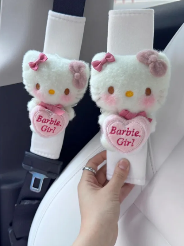 Kawaii Kitty Seat Belt Protector Black