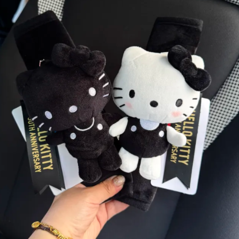 Kawaii Kitty Seat Belt Protector Black
