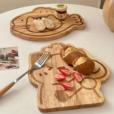 Kawaii Cat-Shaped Wooden Cutting Board