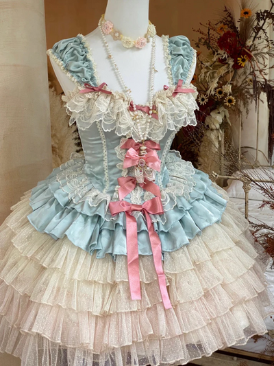 Light Blue Marie Antoinette Style Short Dress