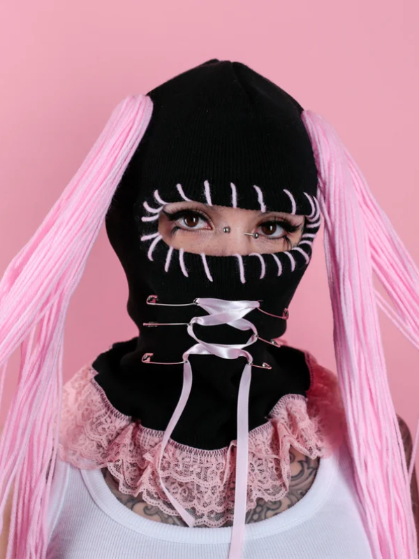 Pink & Black Heartbreaker Ski Mask