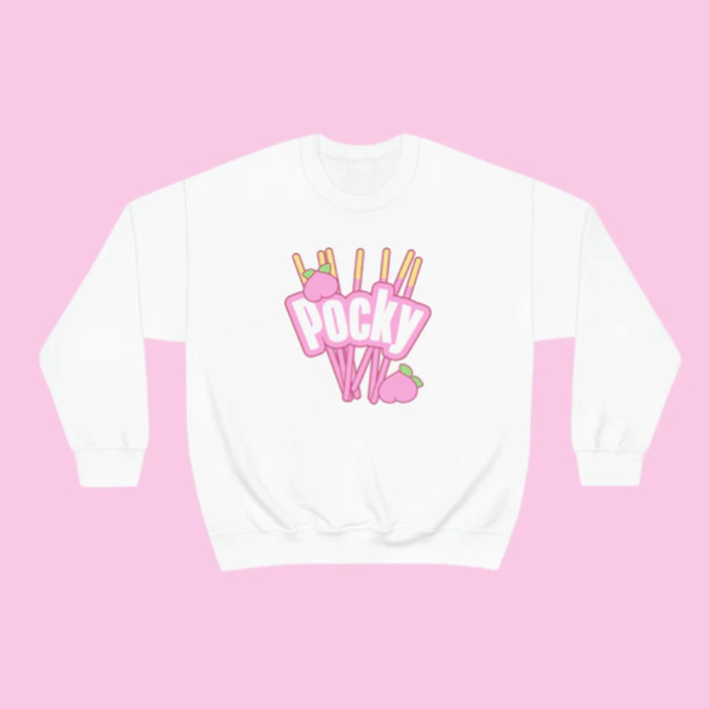 Pocky Sweatshirt White Peach