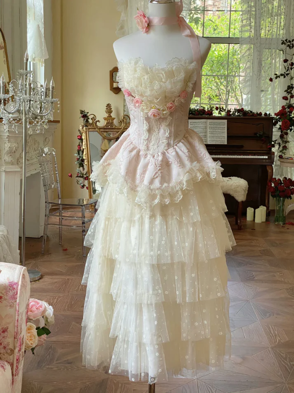 Rose Lace Marie Antoinette Style Dress