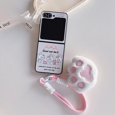 Cute Bunny Phone Case with Pendant For Samsung