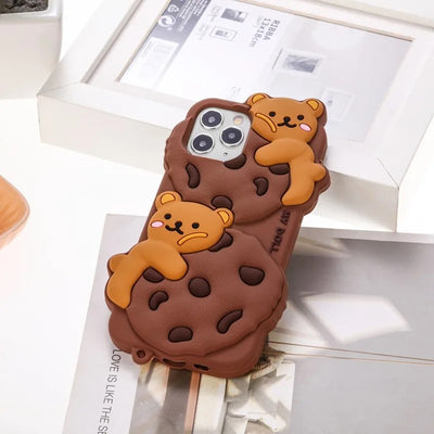 Cute Cookie Bear Phone Case For iPhone