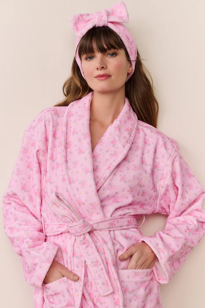 LoveShackFancy Indie Cotton Bath Robe – Pink Floral