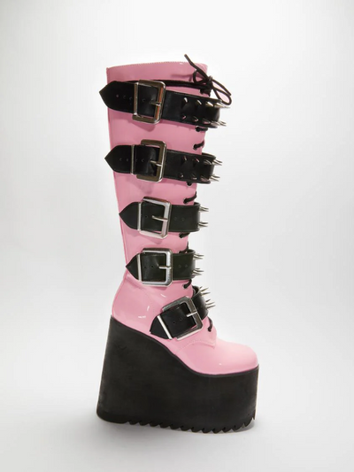 Pink Punk Platform Boots