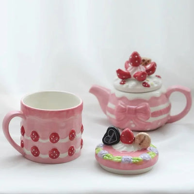 Kawaii Strawberry Kettle Mug/Teapot