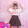 Heart Belt Pleated Mini Skirt
