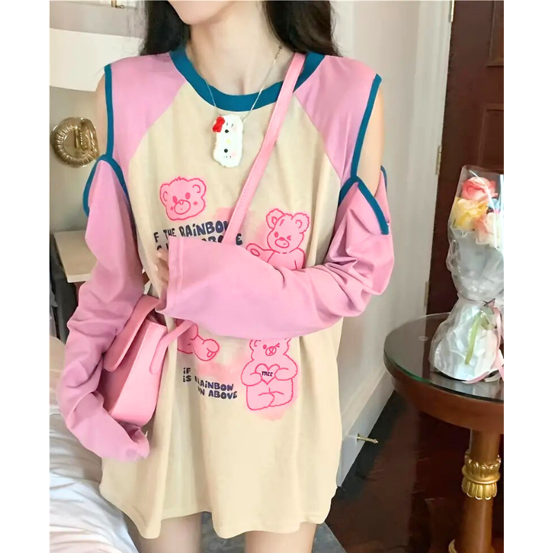 Oversized Sweater Bear Print