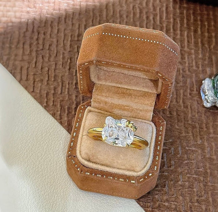 925 Sterling Silver White Gold Plated Cubic Zirconia Promise Ring
