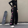 Harajuku Style Wide Pants With Hearts