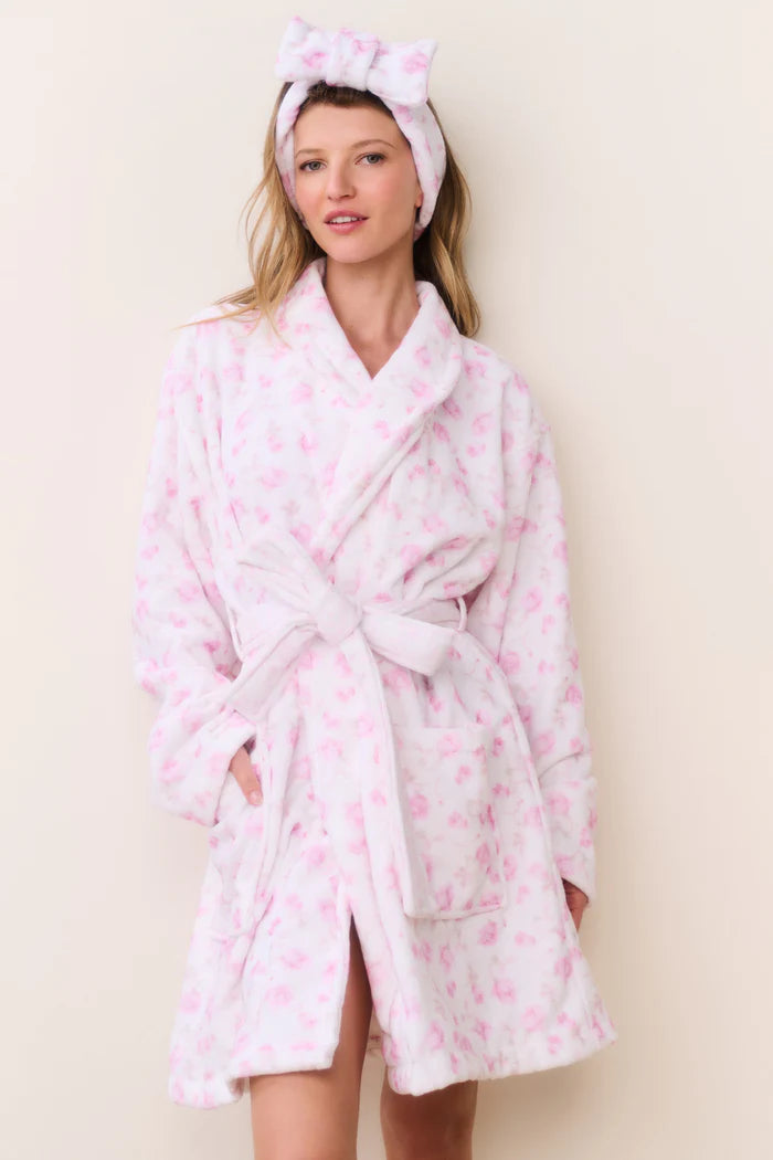 LoveShackFancy Indie Cotton Bath Robe – White Floral