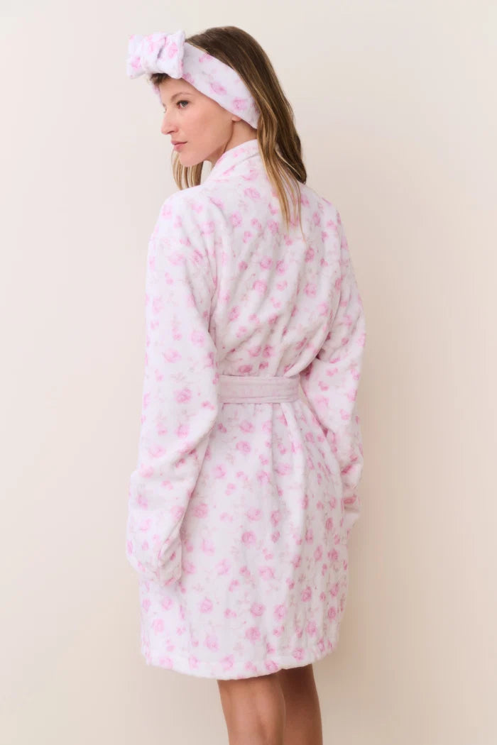 LoveShackFancy Indie Cotton Bath Robe – White Floral