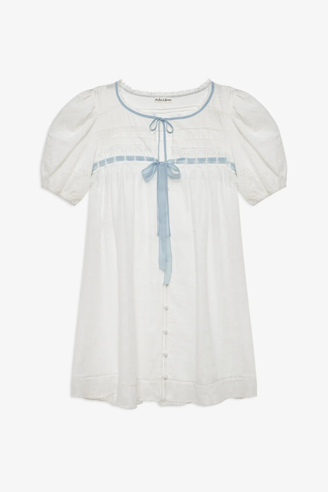 Cotton Ribbon Babydoll Sleep Dress