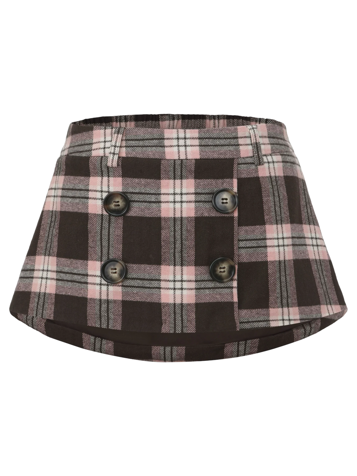 Blair Preppy Plaid Mini Skirt (Brown)