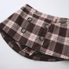 Blair Preppy Plaid Mini Skirt (Brown)