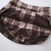Blair Preppy Plaid Mini Skirt (Brown)
