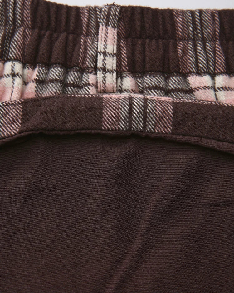 Blair Preppy Plaid Mini Skirt (Brown)