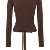 Ballet Knit Wrap Cardigan (Brown)