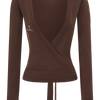 Ballet Knit Wrap Cardigan (Brown)