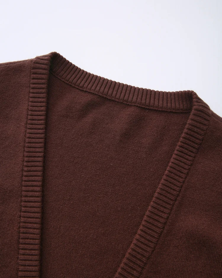 Ballet Knit Wrap Cardigan (Brown)