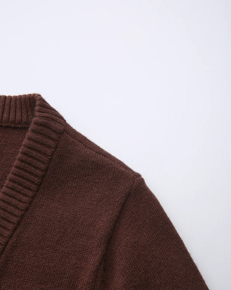 Ballet Knit Wrap Cardigan (Brown)