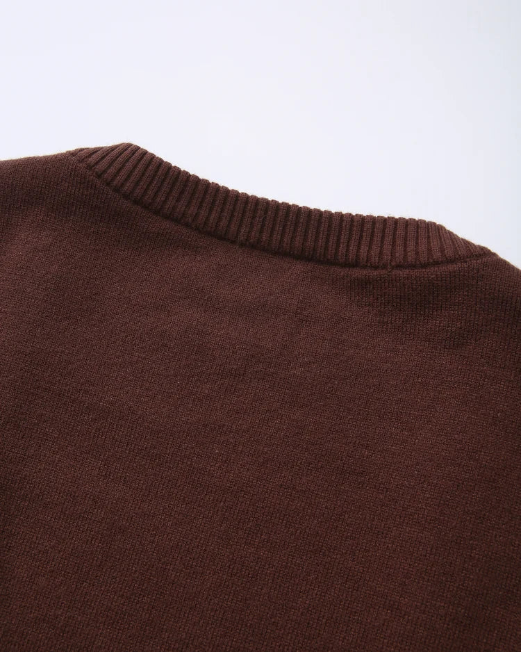 Ballet Knit Wrap Cardigan (Brown)