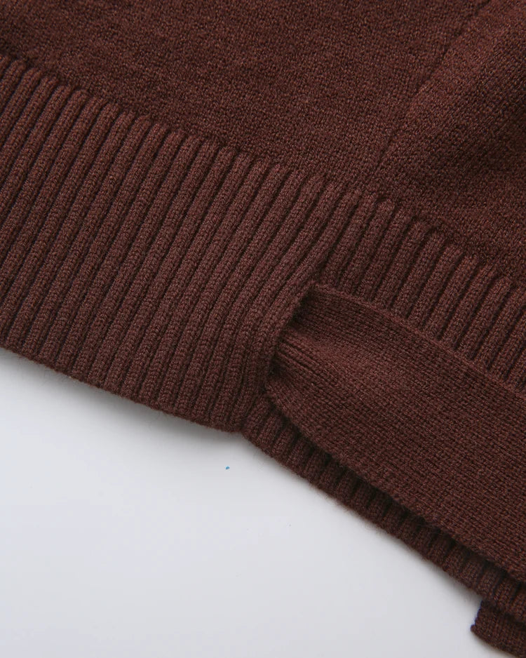 Ballet Knit Wrap Cardigan (Brown)