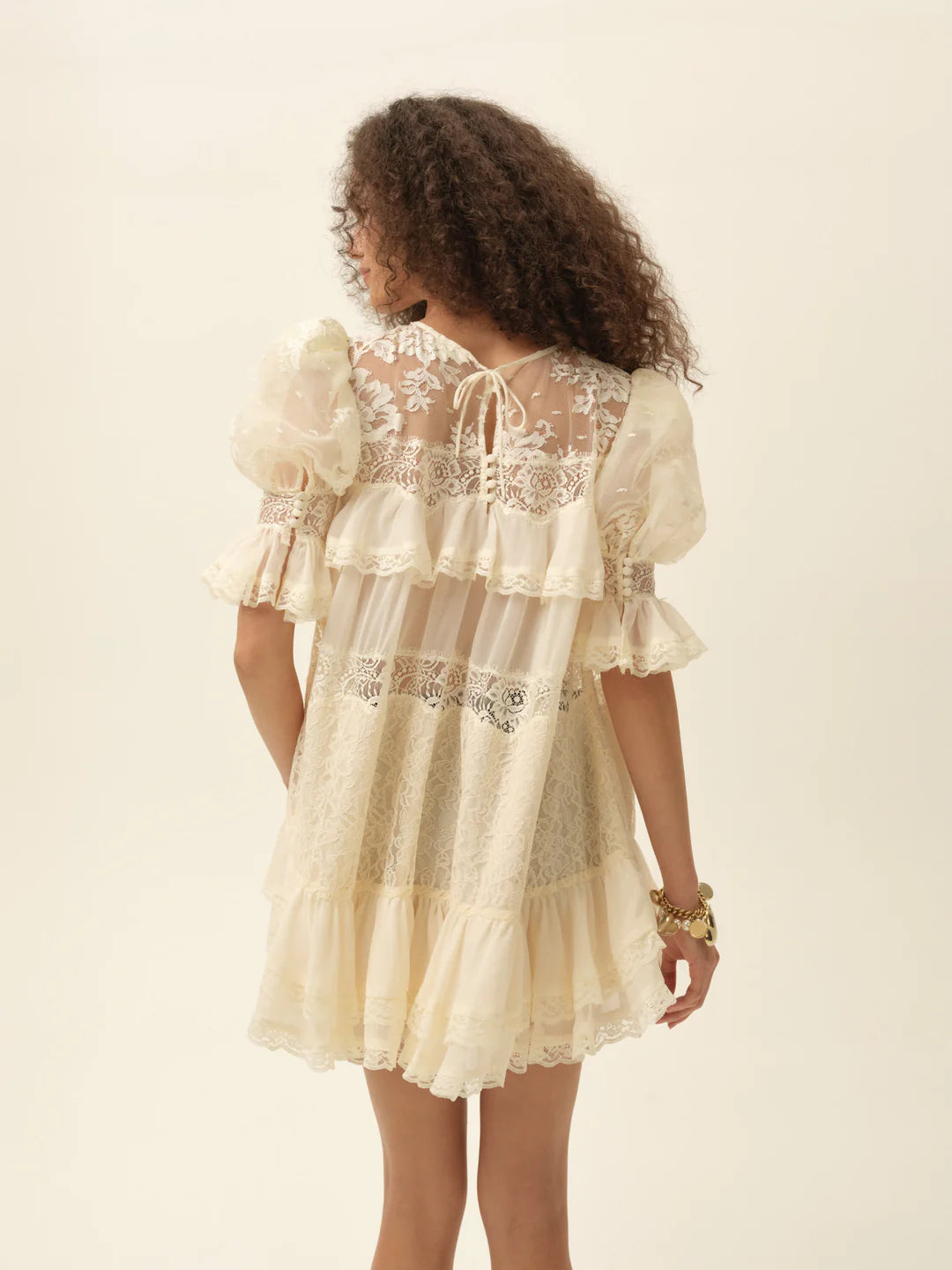 Heirloom Lace Ruffle Mini Dress
