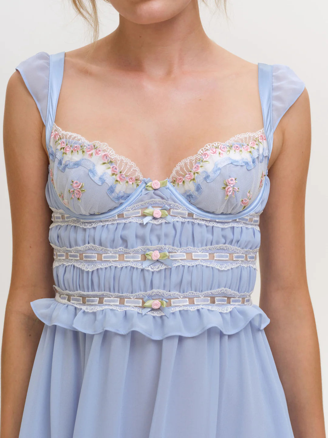 Cottage Rose Ruffle Mini Dress