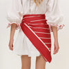 Red Cherry Embroidered Cotton Mini Dress