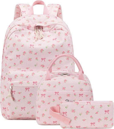 Pink Bow 3-Piece Backpack Set