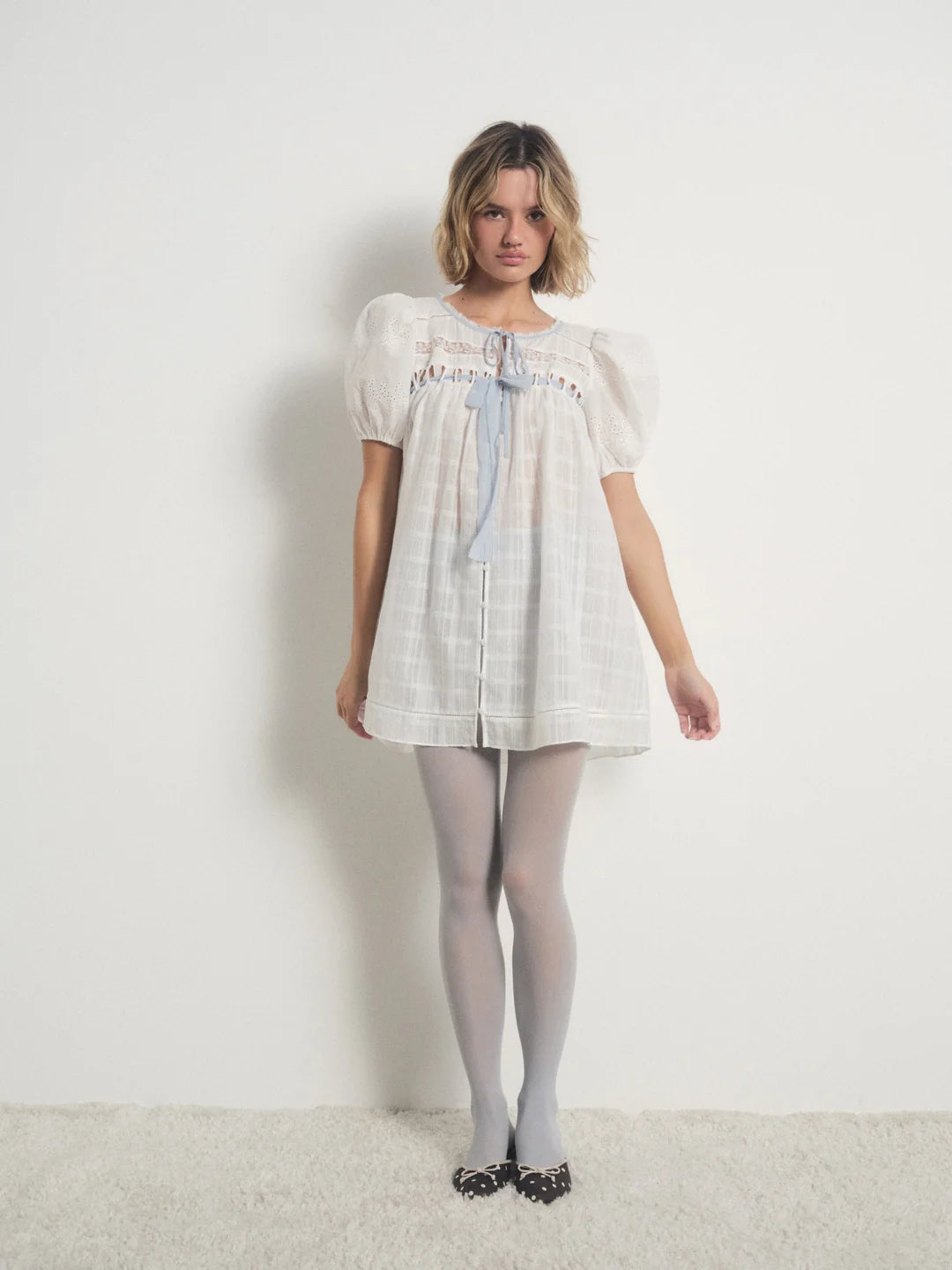 Cotton Ribbon Babydoll Sleep Dress